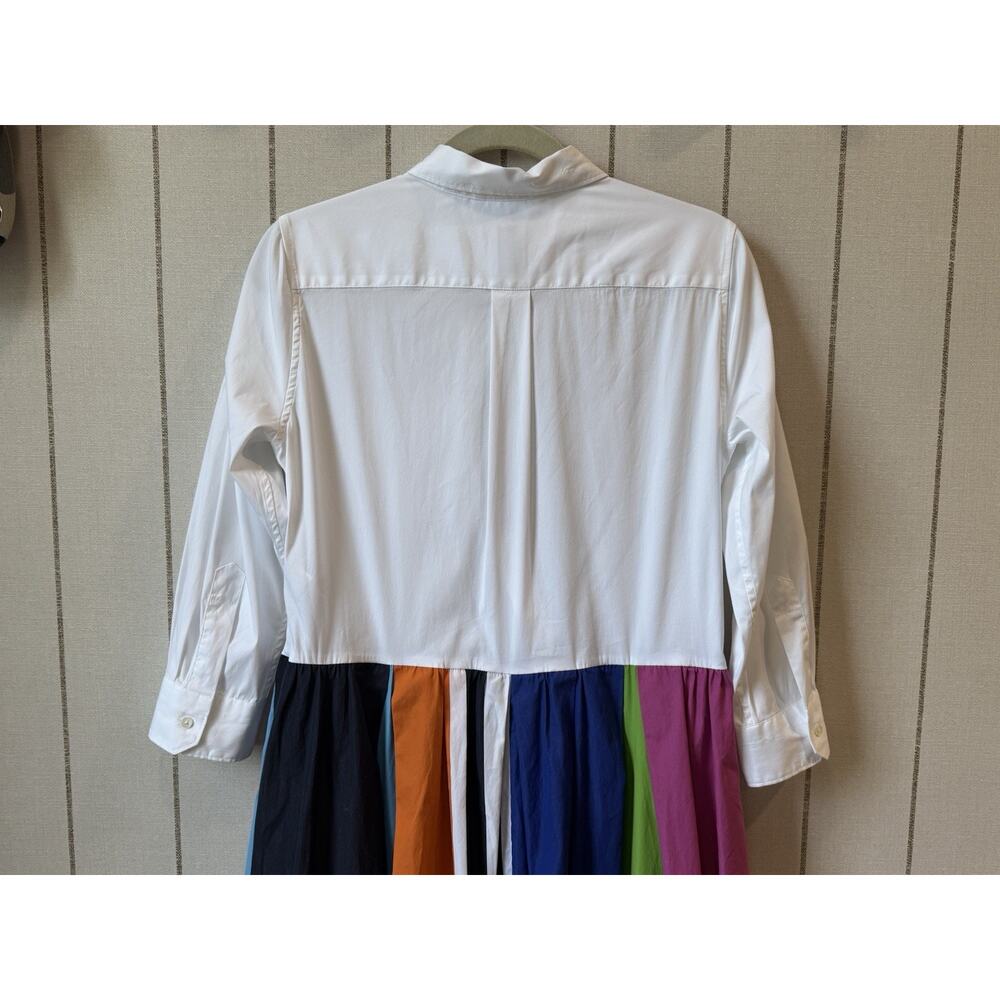 Sara Roka Elenat 85 Midi Wrap Poplin Dress 44 Us Medium Stripe Colorful A Line - Picture 6 of 14